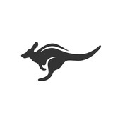Kangaroo icon isolated on a white background