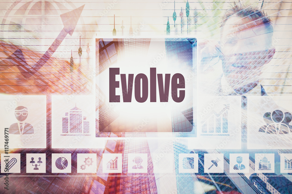 Business Evolve collage concept Business Evolve collage concept