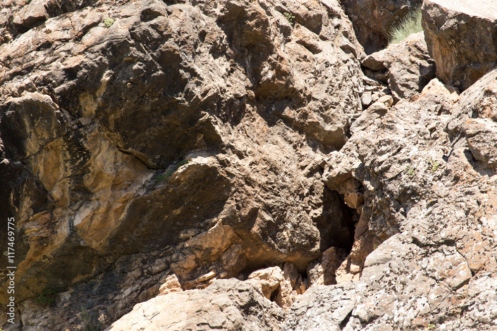 background of stone cliff in the mountains