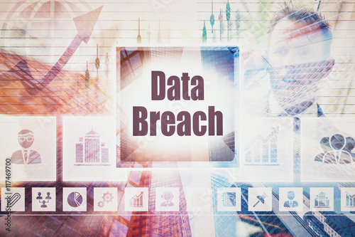 Business Data Breach collage concept