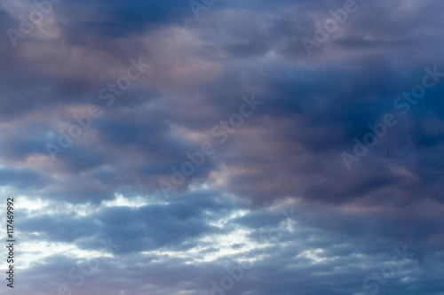 beautiful sky with clouds at dawn