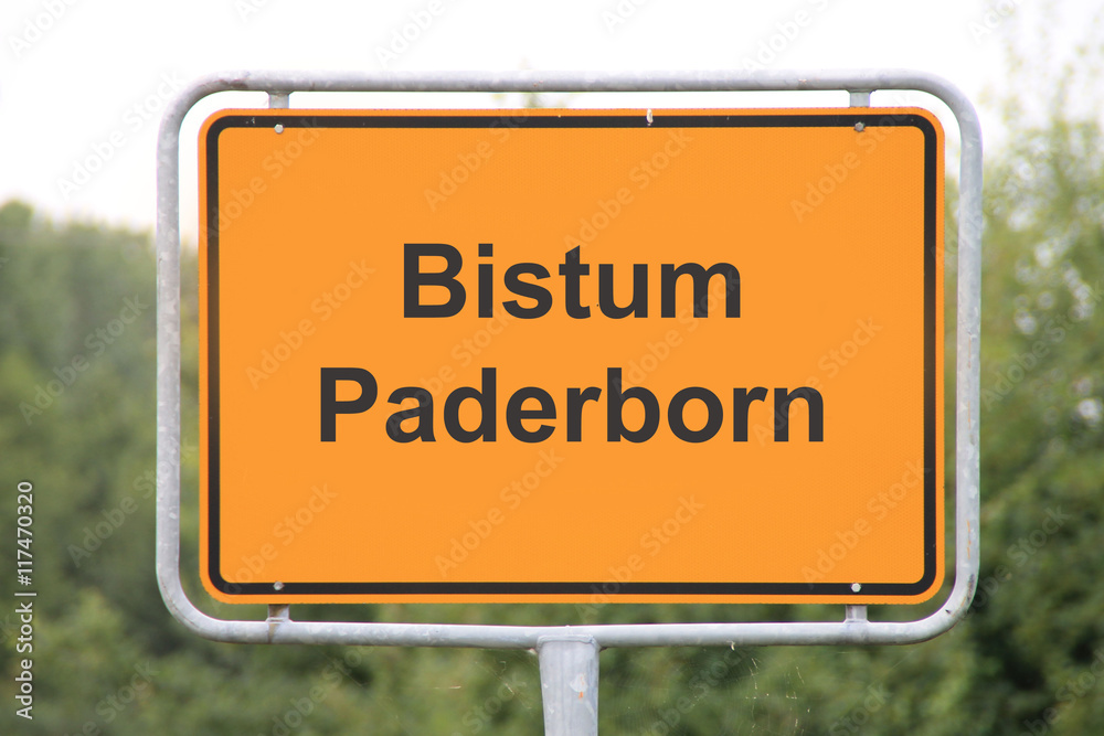 Ein Schild Bistum Paderborn
