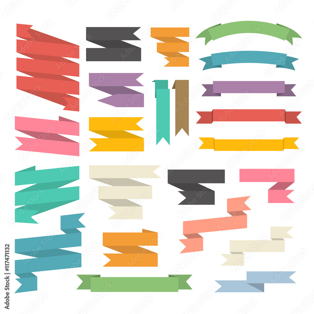 Ribbons set isolated on a white background.Vector.