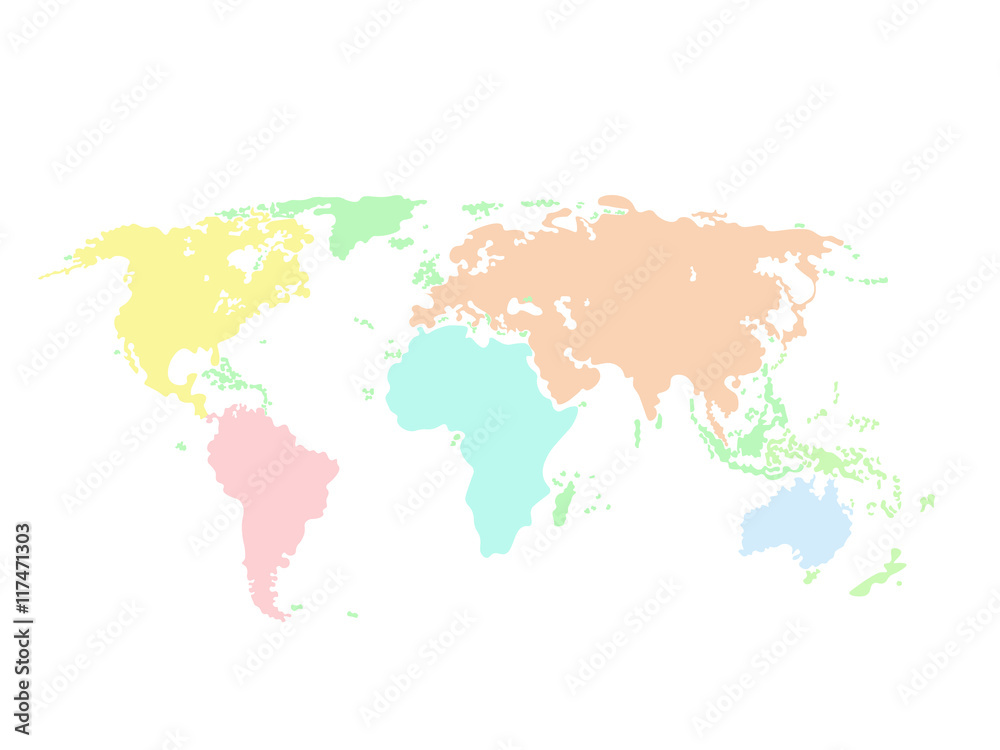 Colorfull Political World Map Illustration
