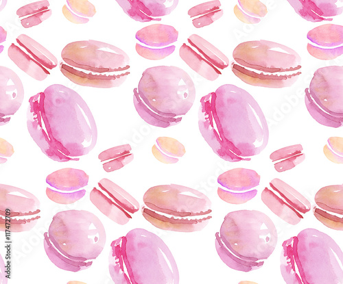 french sweets handdrawn concept. pastel color macaron sweet cake