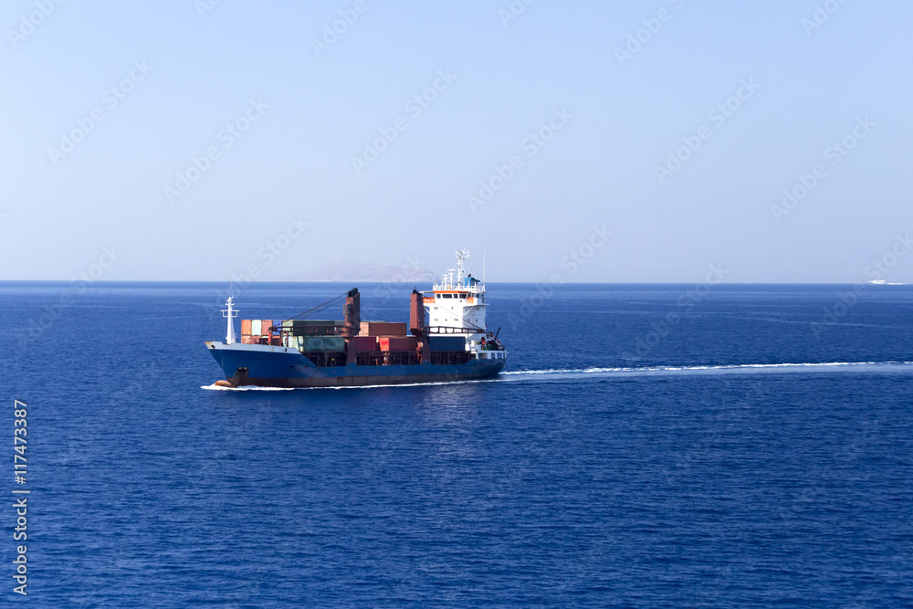 ship commercial, Aegean sea Greece