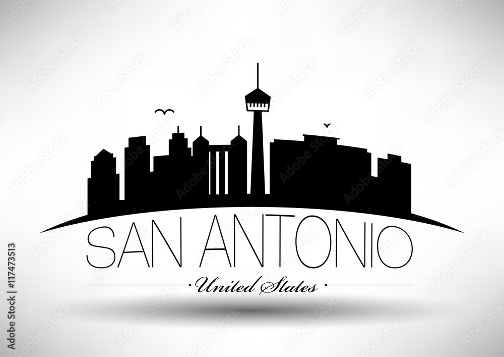 Vector San Antonio City Skyline Design Vector San Antonio City Skyline Design
