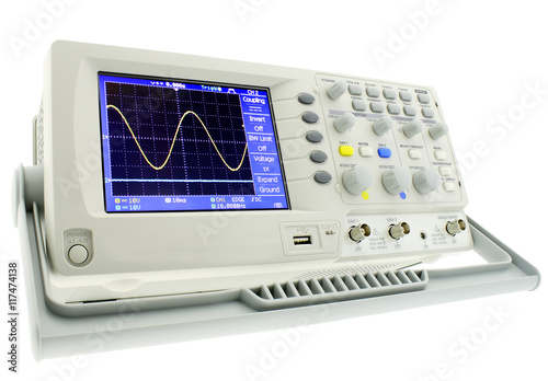 Фотография Digital oscillograph isolated on white background