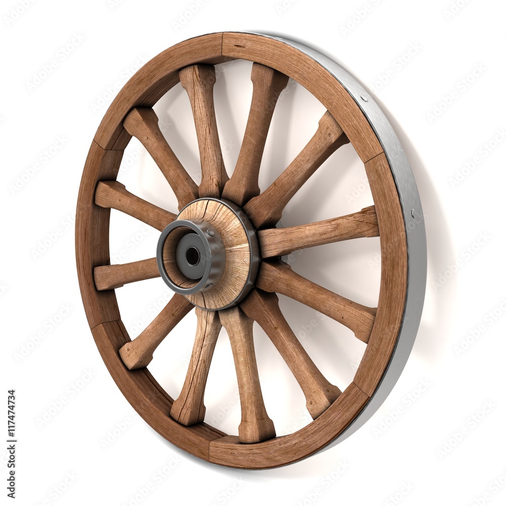 Wheel of the cart. 3d illustration