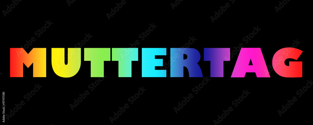 Word Muttertag with colorful letters