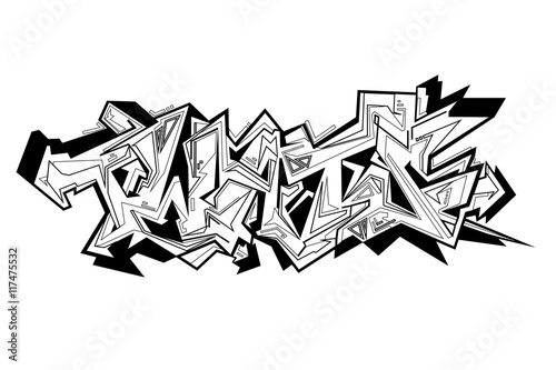 Street art of graffiti. Urban contemporary culture. Abstract color creative drawing.