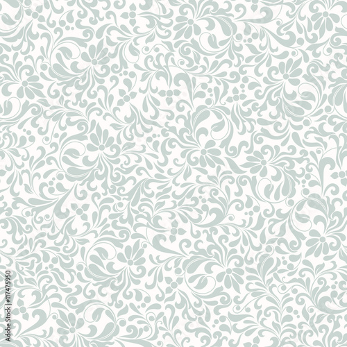 Seamless background of light blue color in the style of Damascus