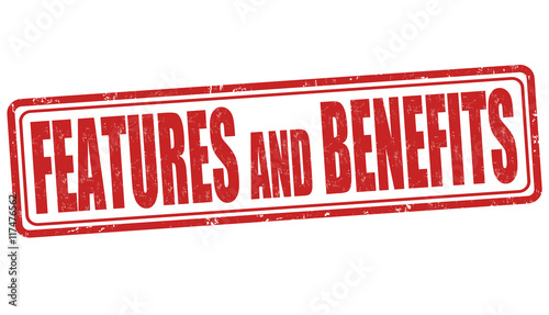 Features and benefits stamp