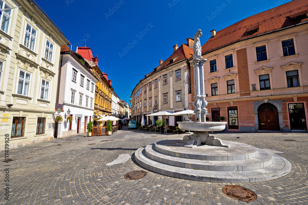 Cobbled streets of old Ljubljana