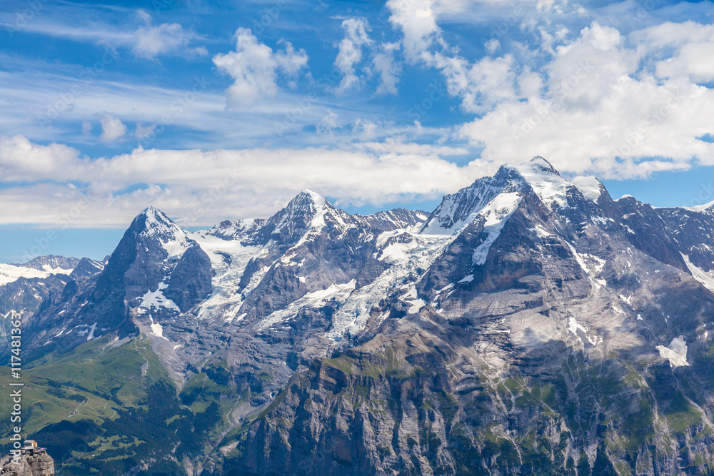 Fototapeta premium Stunning view of Eiger, Monch and Jungfrau