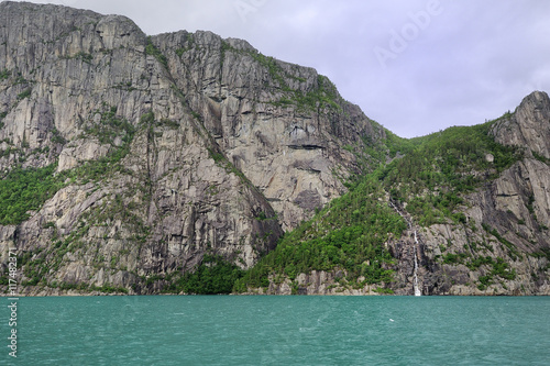 Cliffs of the Norwegian Fjord photo