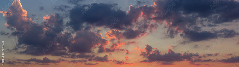 Sunset sky colorful panoramic view - obrazy, fototapety, plakaty 