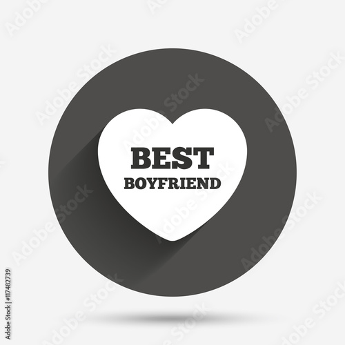 Best boyfriend sign icon. Heart love symbol.
