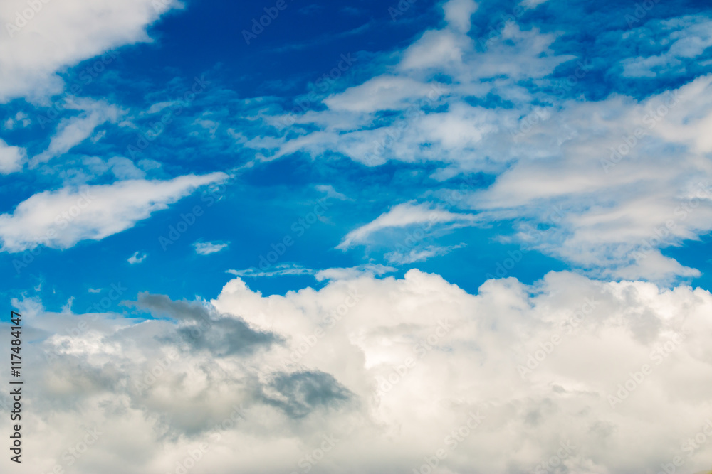 colorful dramatic sky with cloud at sunset