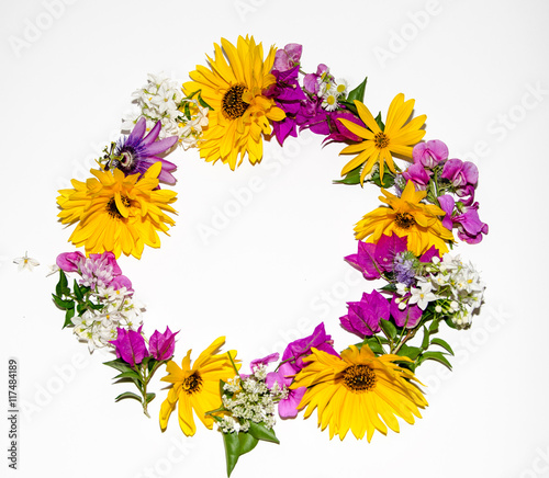 Romantik, Dekoration, Haarschmuck: Kranz aus bunten Sommerblumen :)