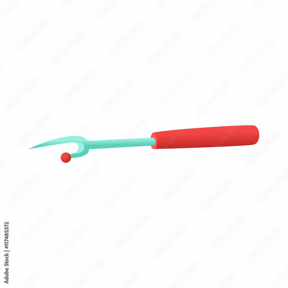 Seam ripper icon in cartoon style isolated on white background. Sewing tool symbol Seam ripper icon in cartoon style isolated on white background. Sewing tool symbol