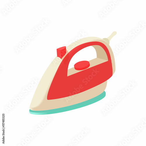 Iron icon in cartoon style isolated on white background. Home appliances symbol