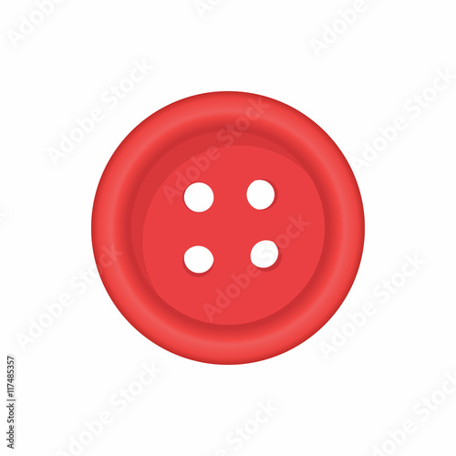 Button for clothing icon in cartoon style isolated on white background. Sewing symbol
