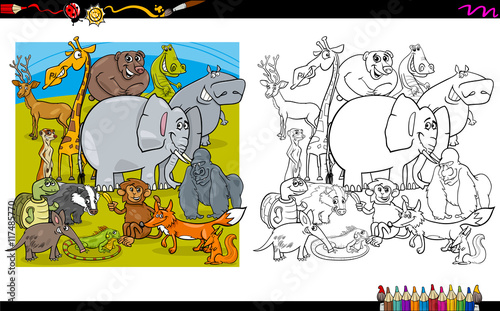 animal characters coloring book