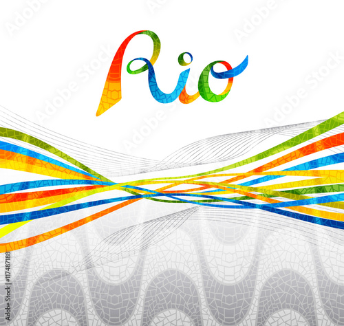 Rio brazil color design with shapes for sport game