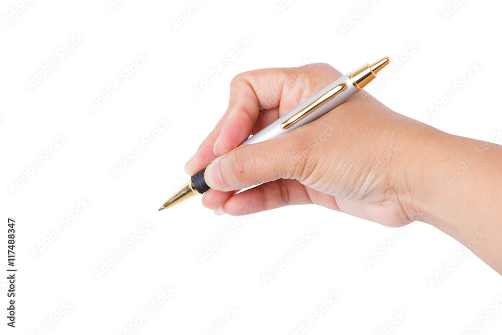 Woman hand with pen