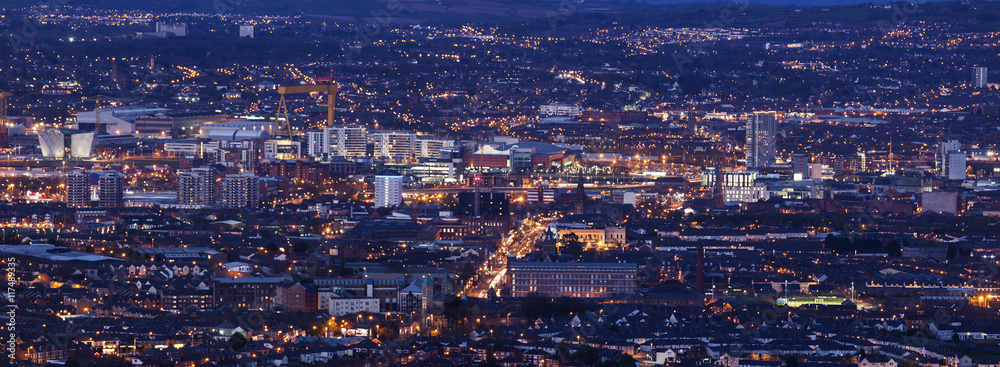 Aerial panorama of  Belfast