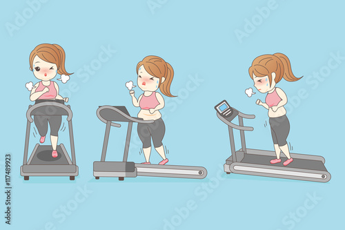 fat woman is running