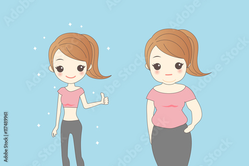 slim woman and fat woman