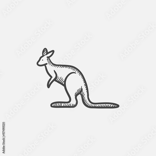 Kangaroo sketch icon.