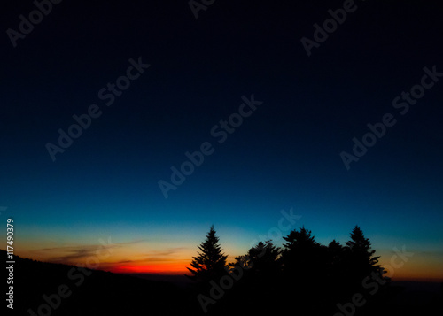 Gradient of Dark Sky to Orange Sunset photo
