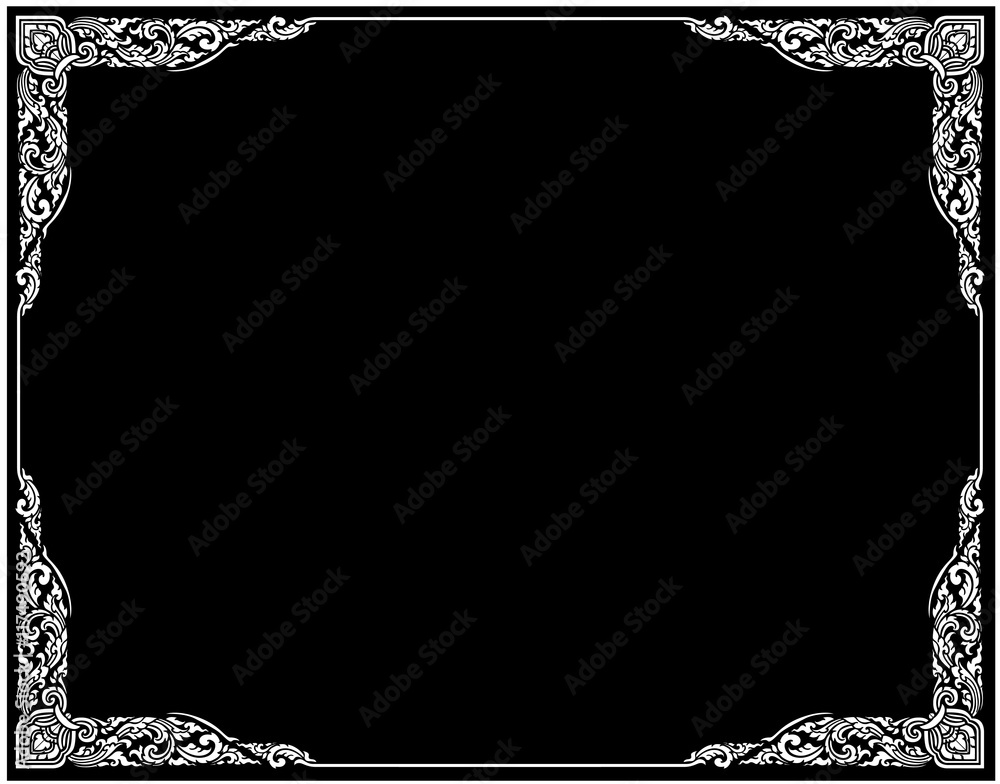 Vintage frame retro decoration corner template design.Gold photo frame ...