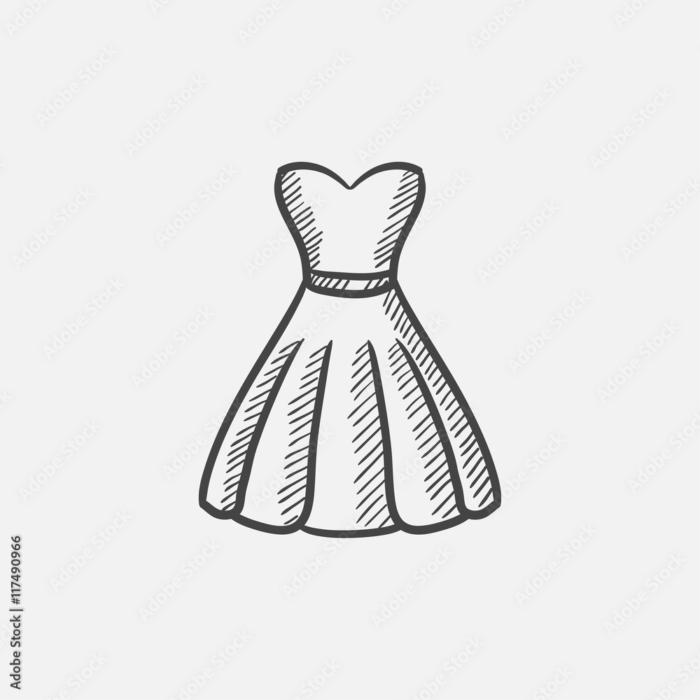 Dress sketch icon. Dress sketch icon.