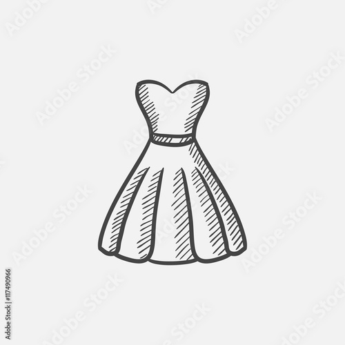 Dress sketch icon.