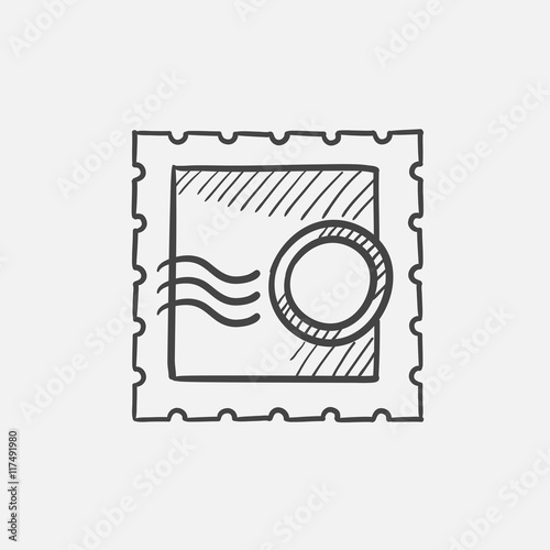 Philately sketch icon.