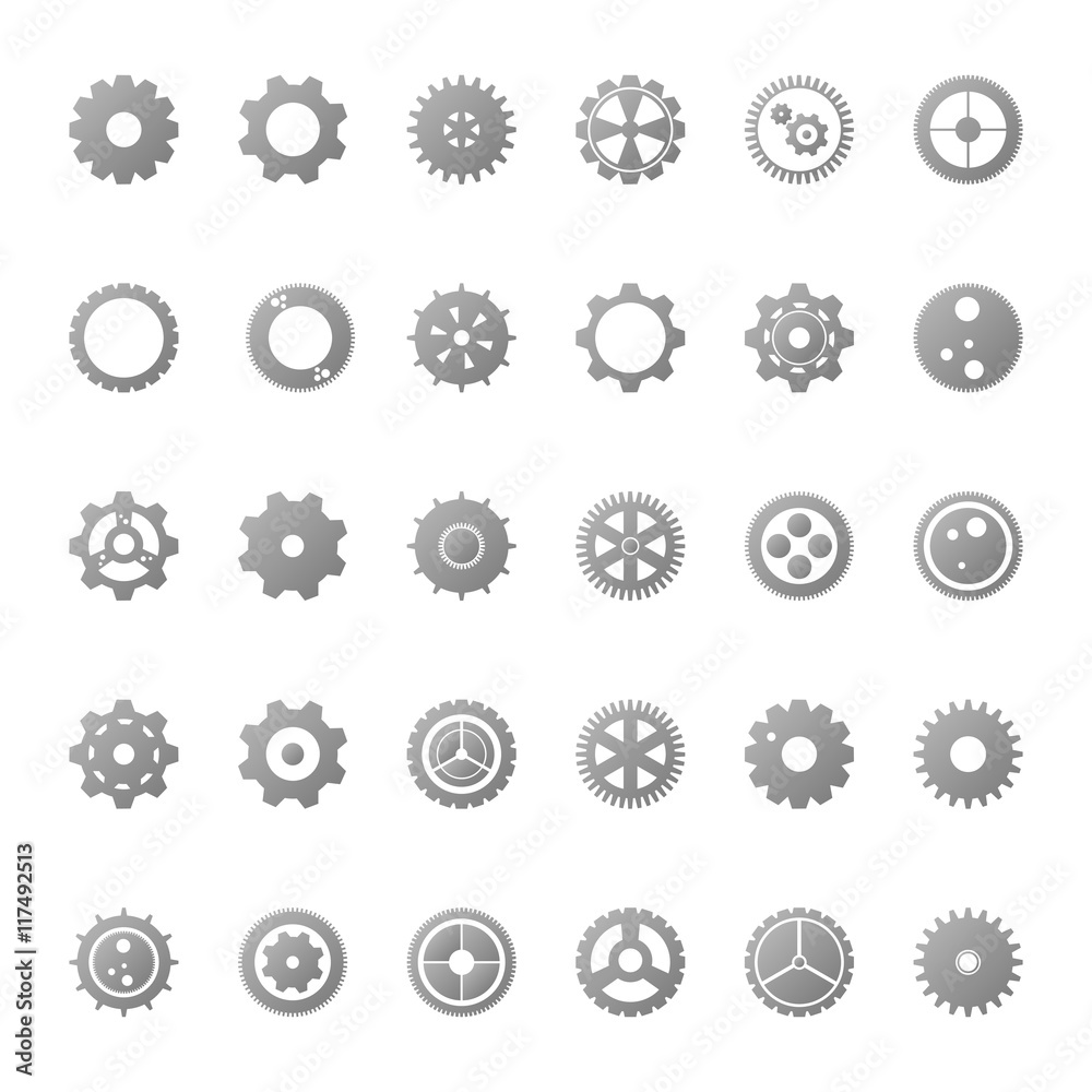 Set of 30 Gears symbol Set of 30 Gears symbol