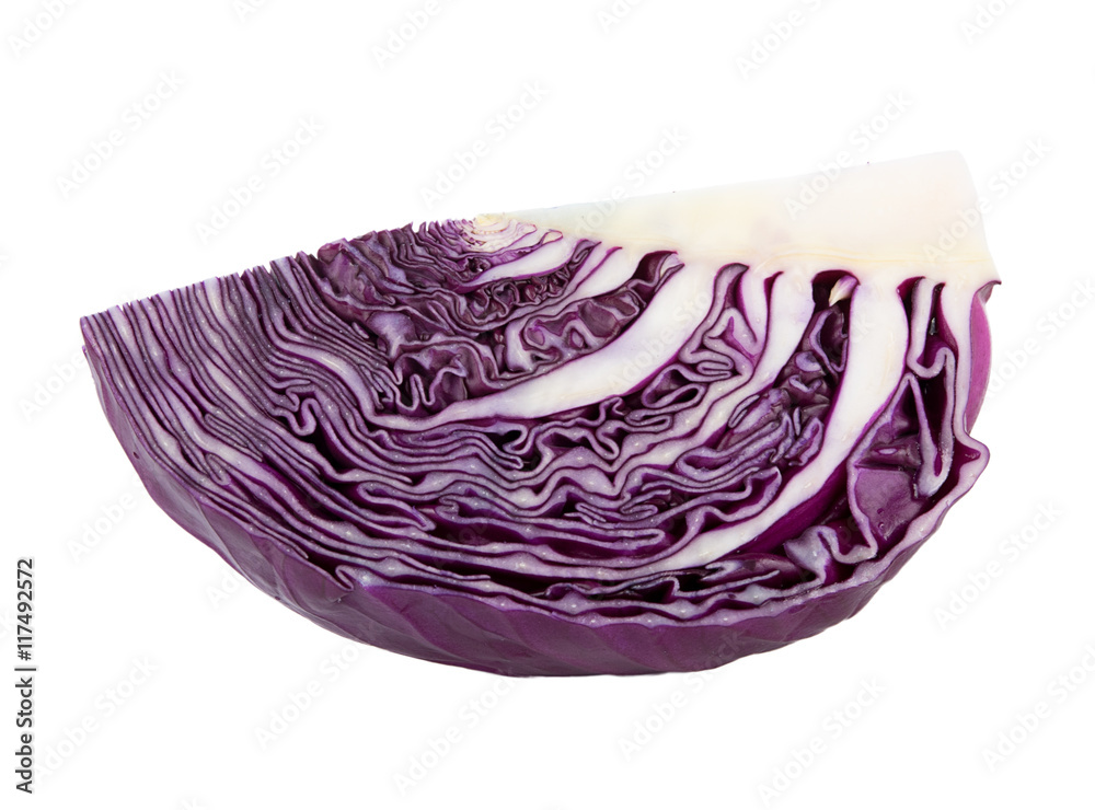 Purple cabbage isolated on white background