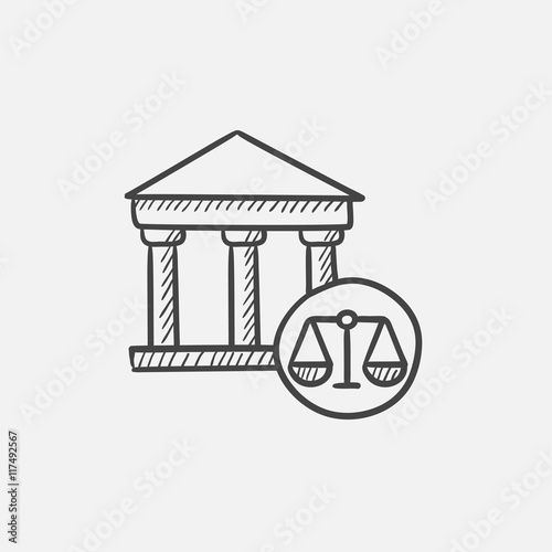 Court sketch icon.