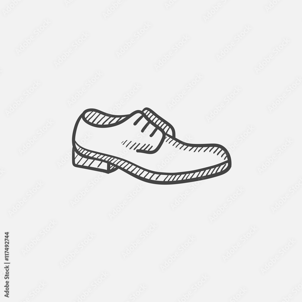 Shoe with shoelaces sketch icon. Shoe with shoelaces sketch icon.