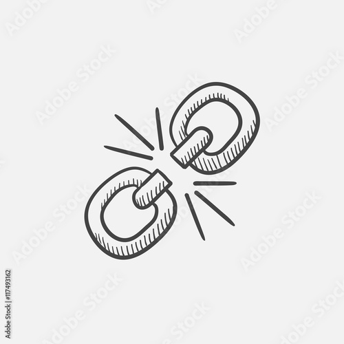 Broken link sketch icon.