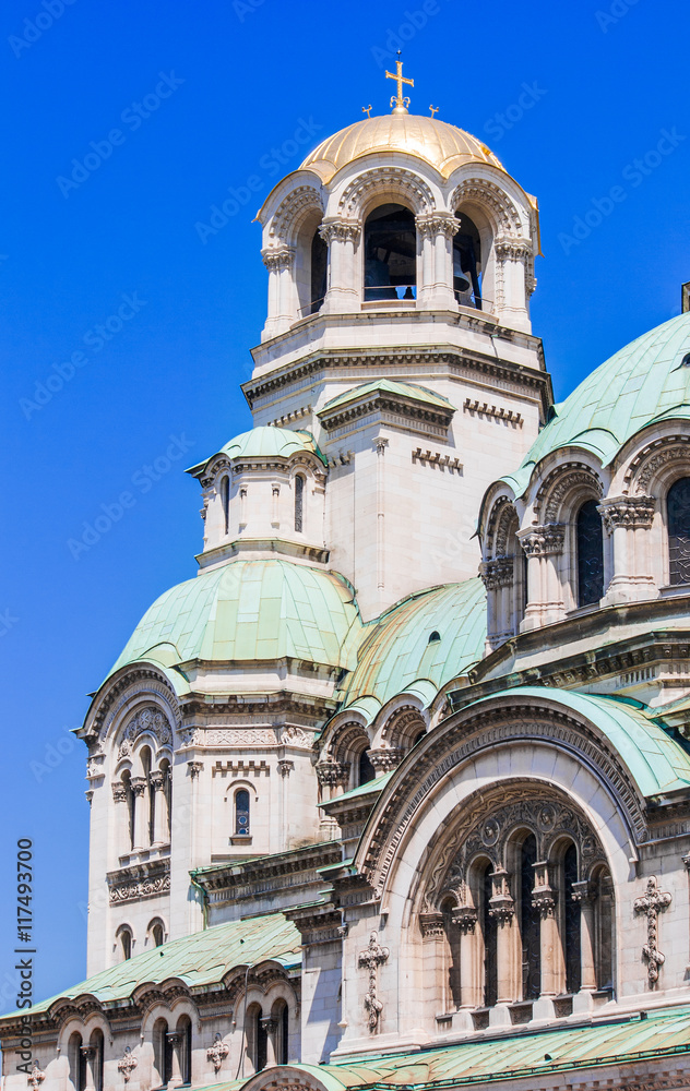 The dome of the St. Alexander Nevsky Cathedral in Sofia, Bulgaria.