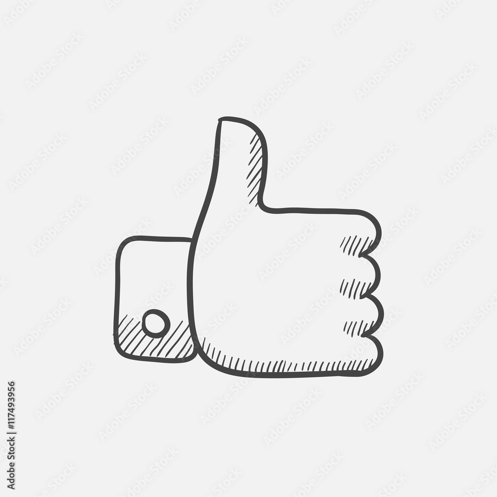 Thumbs up sketch icon. Thumbs up sketch icon.