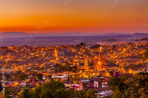 San Miguel de Allende Mexico Miramar Overlook Sunset Parroquia
