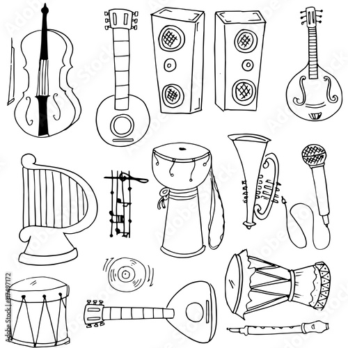 Music tools set doodles