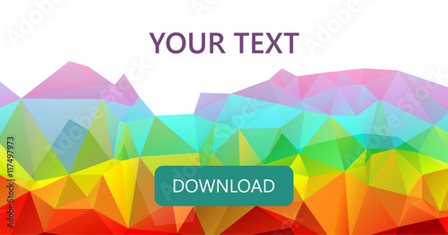 Colorful rainbow polygon banner background or vector frame