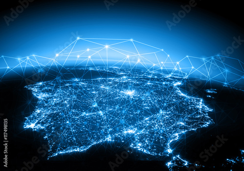 Physical world map illustration. Elements of this image furnished by NASA